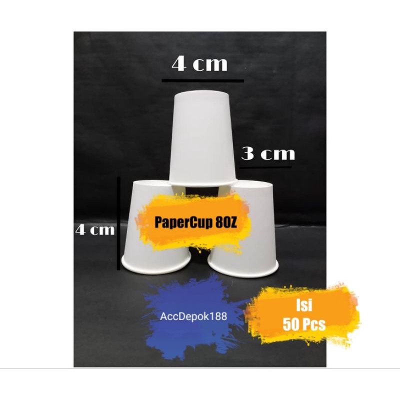 Jual Gelas PAPER CUP 8OZ POLOS / GELAS KERTAS POLOS PUTIH UKURAN 8 OZ ...