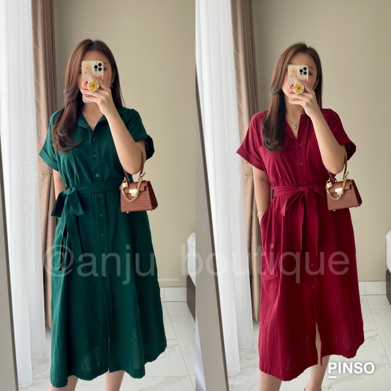 Jual Maggie Shirtdress Linen Dress (Busui & Bumil Friendly) | Shopee ...