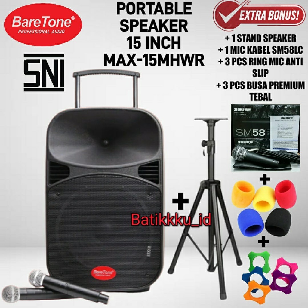 Jual Speaker Aktif Portable Baretone Max 15 Mhwr 15mhwr Original 15