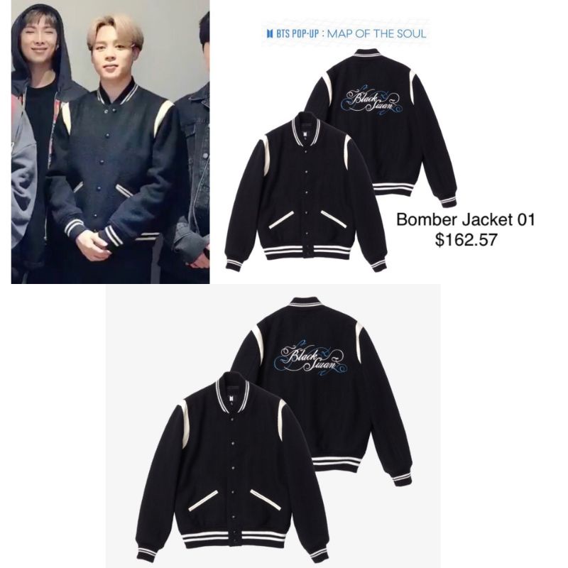 Jual READY STOCK OFFICIAL BTS POP UP BOMBER JACKET BLACKSWAN BTS WEAR JIMIN BLACK SWAN Shopee Indonesia
