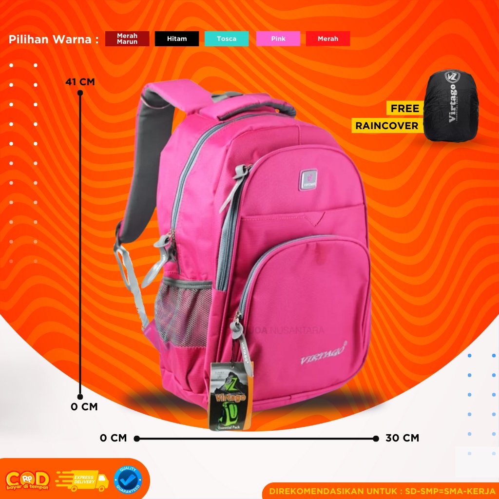 Jual Tas Ransel Virtago/Tas Sekolah SMP-SMA/Tas Laptop Untuk Kerja ...