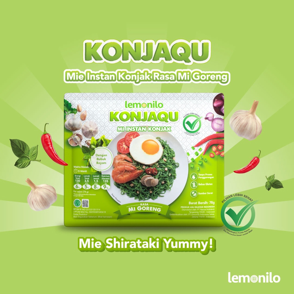 Jual LEMONILO Mie Instant Konjak Rasa Mi Goreng Pack 78gr | Shopee ...