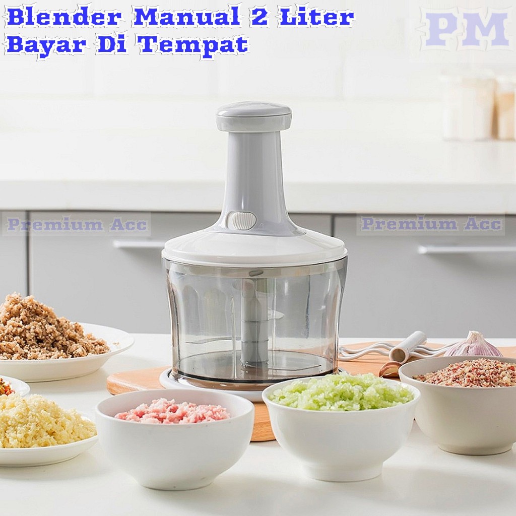 Jual Blender Portable Choper Manual Penggiling Daging Bumbu Dan Sayuran ...