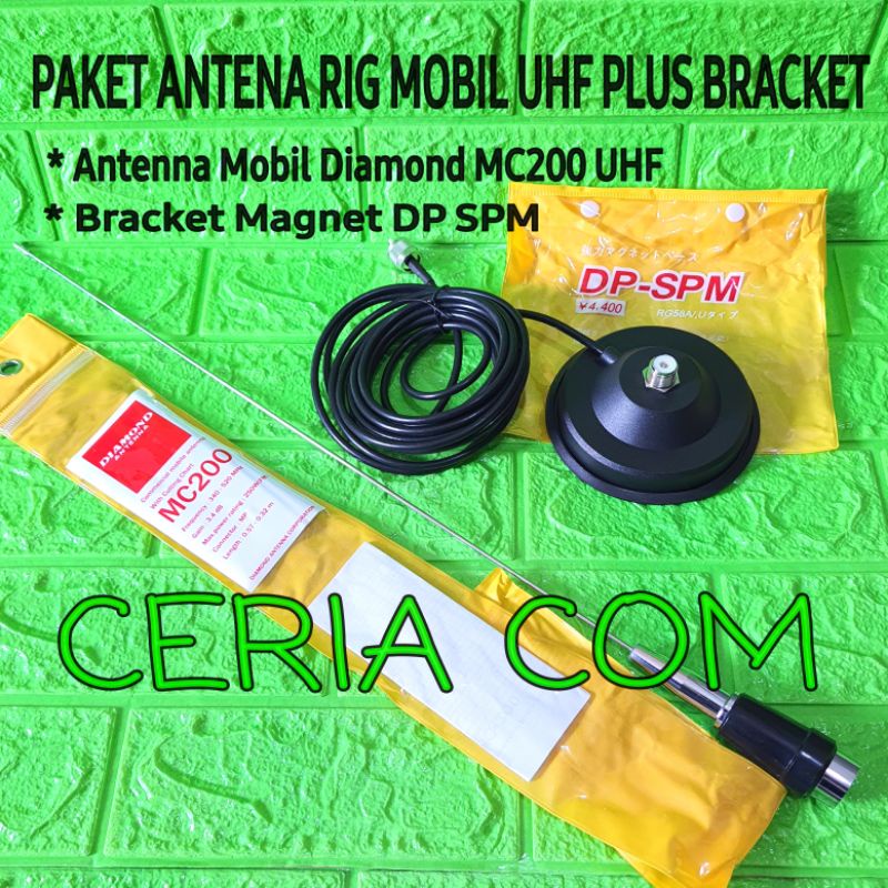 Jual Paket Antena Radio Rig Mobil Uhf Mc Diamond Mc Plus Bracket