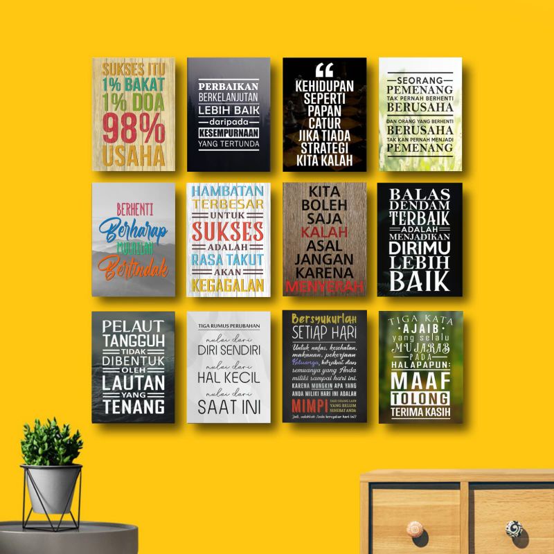 Jual Hiasan Dinding Quotes Motivasi Poster Kayu Pajangan Kantor Wall