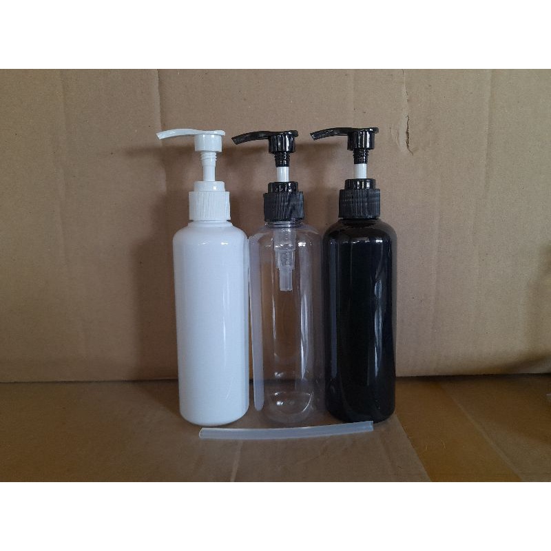 Jual botol pump 250ml hitam putih bening botol pompa 250ml | Shopee ...