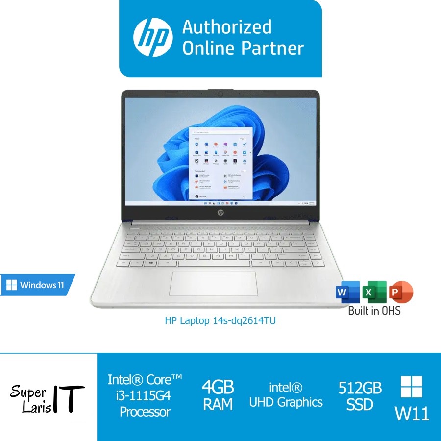 Jual Hp Laptop 14s Dq2614tu Core I3 1115g4 Ram 4gb Ssd 512gb 14 Ips W11 Ohs Shopee Indonesia 5811