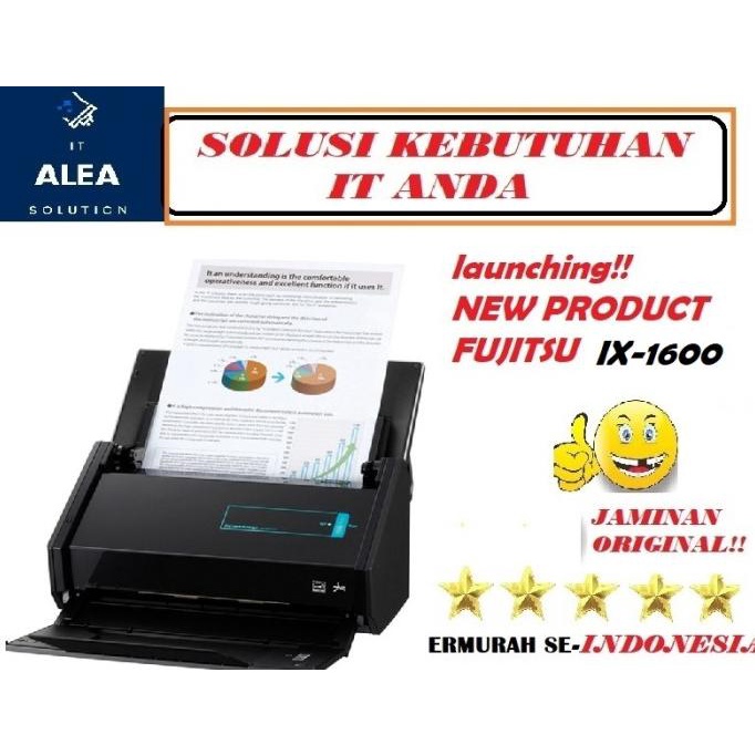 Jual Scanner Fujitsu Ix-1600 / Ix1600 / Ix 1600 / Warna Hitam | Shopee ...