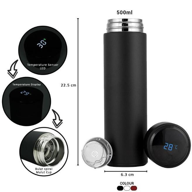 Jual Termos Digital Display Suhu Smart Tumbler Botol Minum Touch Sensor ...