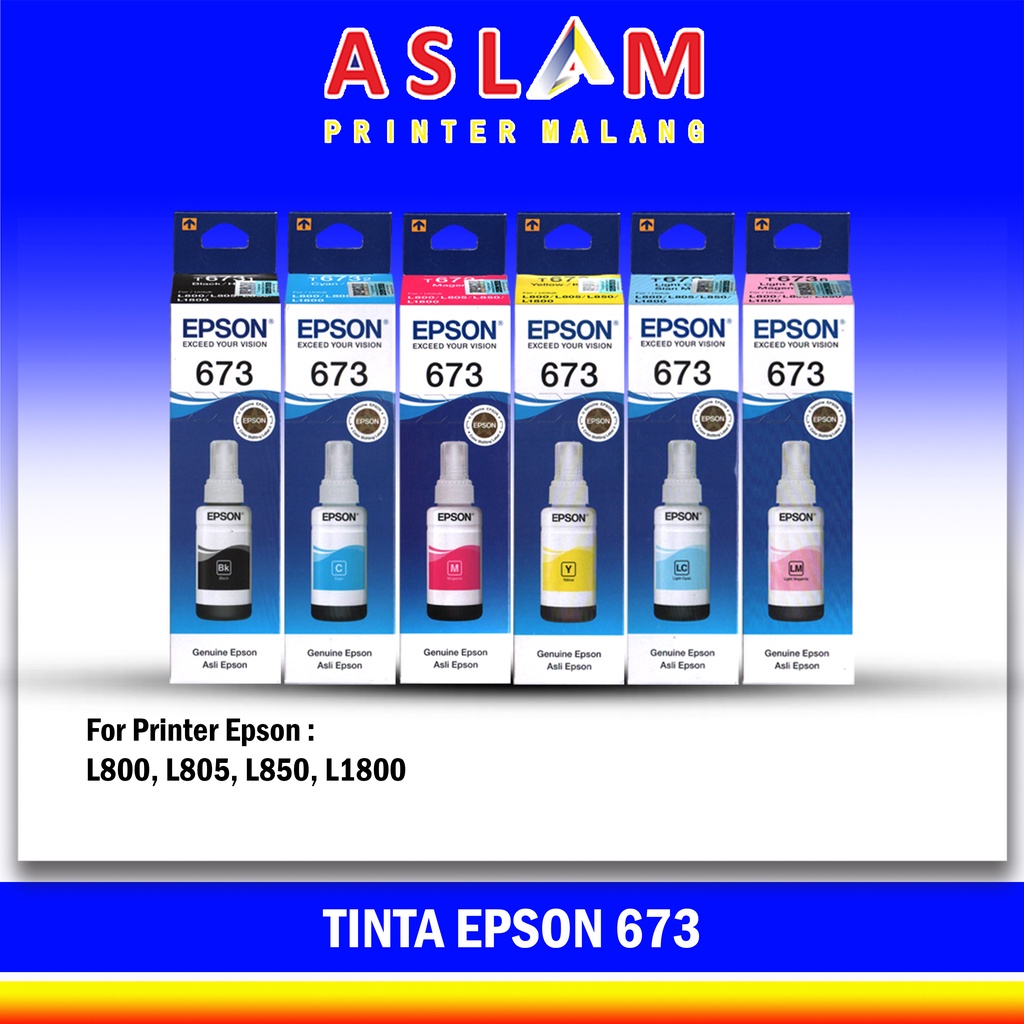 Jual Tinta Epson 673 T673 Cyan Magenta Yellow Black Light Magenta Light C Printer L800 L805 8868