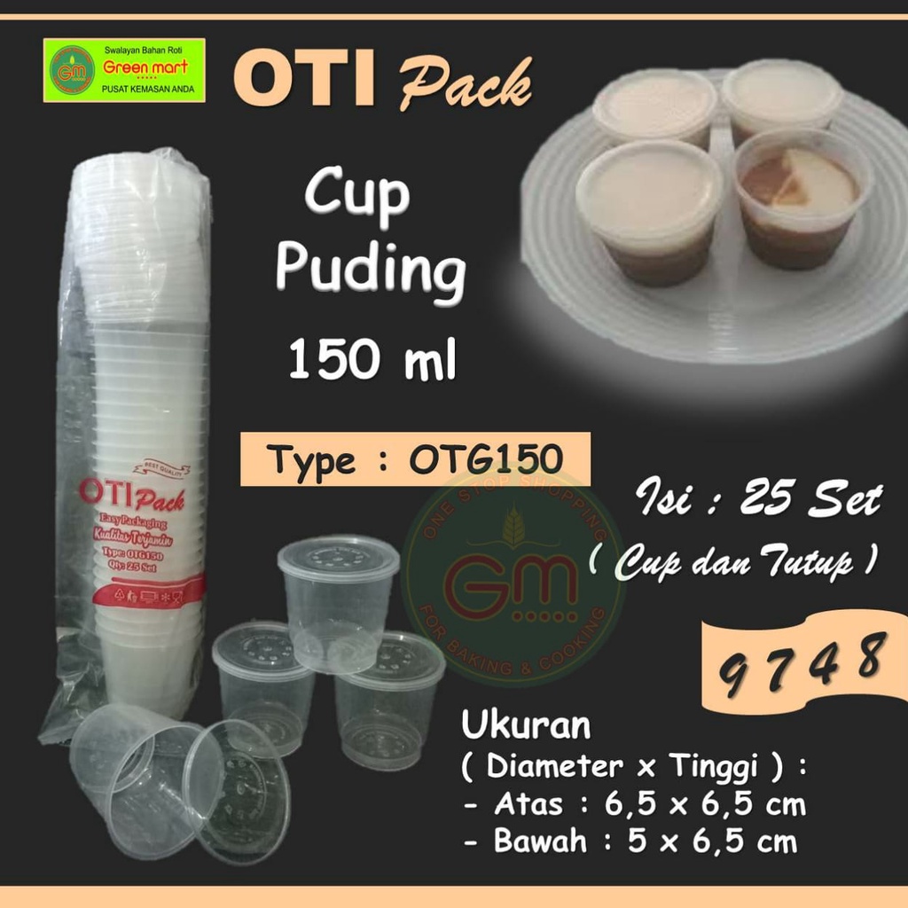Jual Cup Puding Plastik Oti Pack OTG150 Isi 150 ml Gelas Rujak Dengan ...