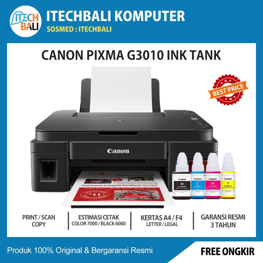 Jual Canon Pixma G3010 Wireless Print Scan Copy + Wifi Printer