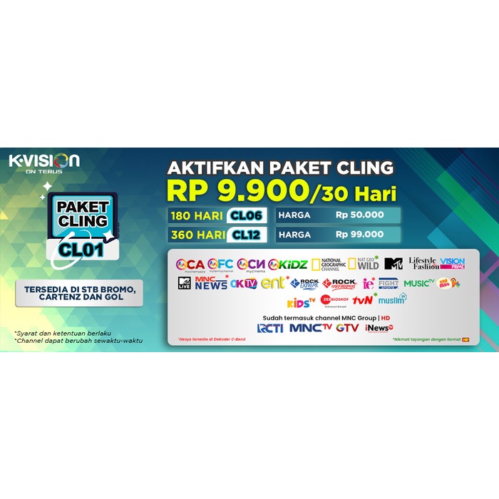 Jual Paket CLING KVision TV Satelit Berbayar Shopee Indonesia