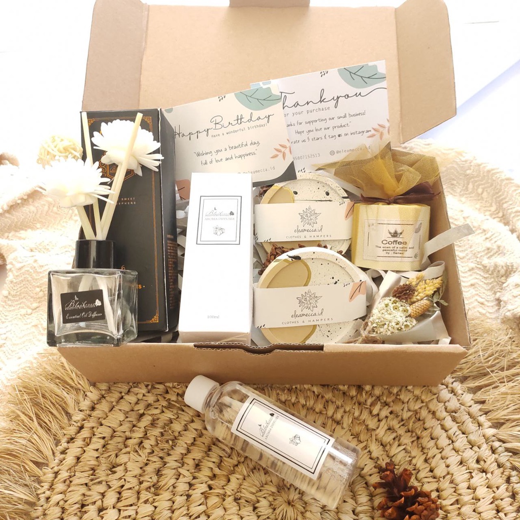 Jual Hampers Reed Diffuser & Scented Candle Brown Edition Deluxe / Kado ...