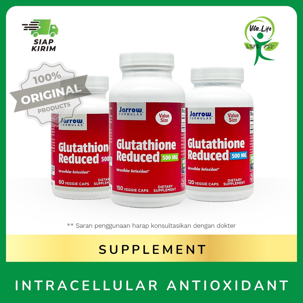 jarrow formulas reduced glutathione 500mg 120 capsules Jarrow Formulas Glutathione Reduced 500 mg - 150 Veggie Capsules |  Antioxidant Support | Buy Now with Express International Delivery