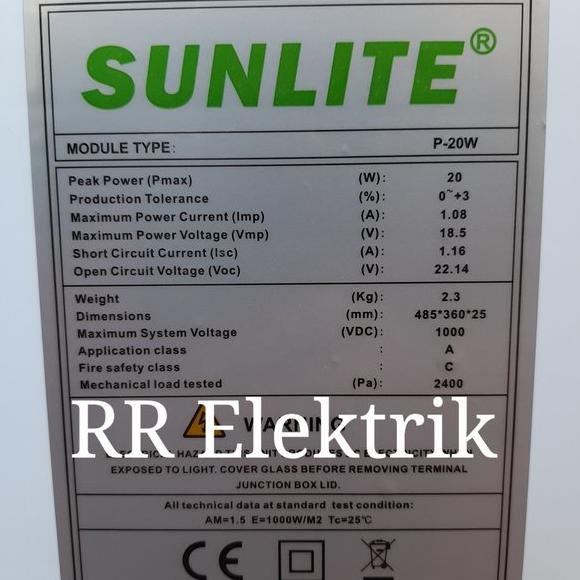 Jual Solar Panel / Panel Surya / Solar Cell Sunlite 20wp Poly | Shopee ...