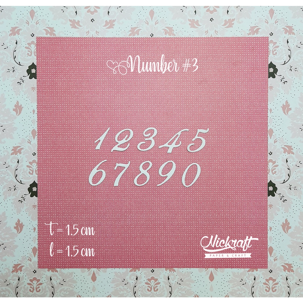 Jual NUMBER #3 - Hiasan Scrapbook Nama Alfabet Tulisan Angka Huruf ...