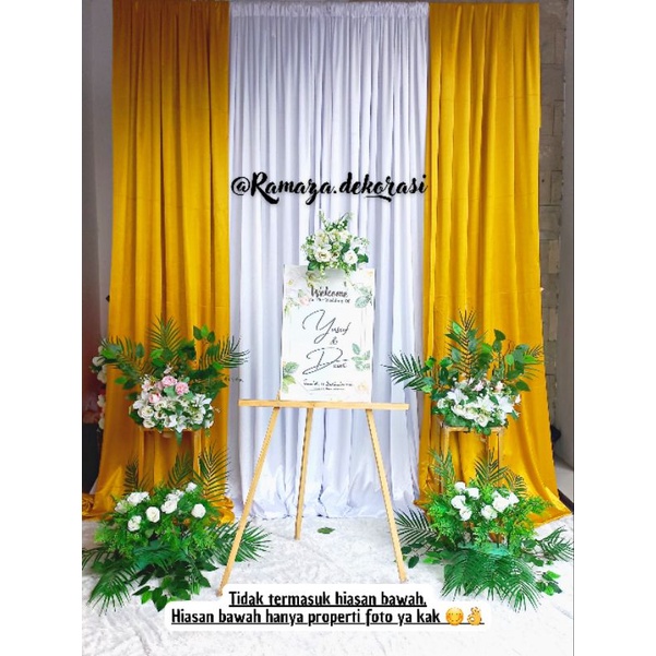 Jual Paket Backdrop Hemat Variasi Sisi Layer Menyilang Dekorasi Lamaran Backdrop Variasi