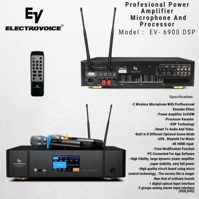 Jual Power Amplifier Electro Voice EV 6900 DSP Original Bluetooth USB