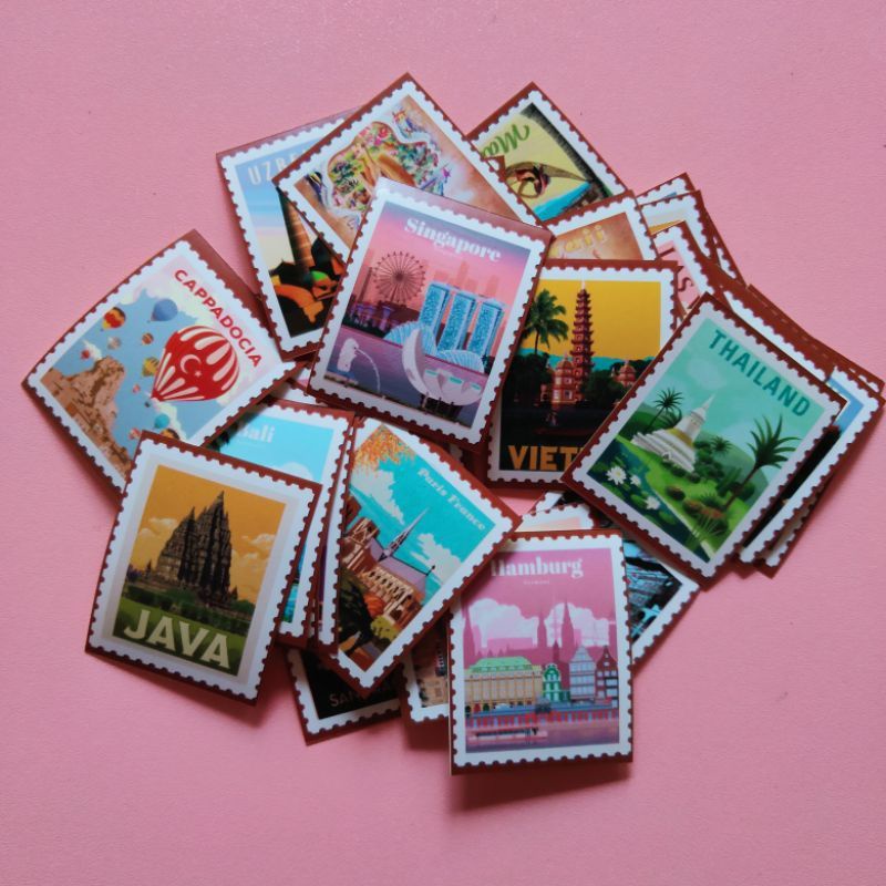 Jual Sticker Stiker scrapbook Perangko Vintage aesthetic buko DIY