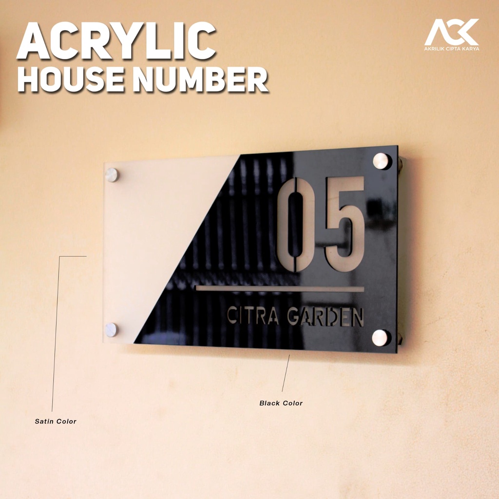 Jual Acrylic House Number / Sign Nomor Rumah Akrilik Dinding Shopee