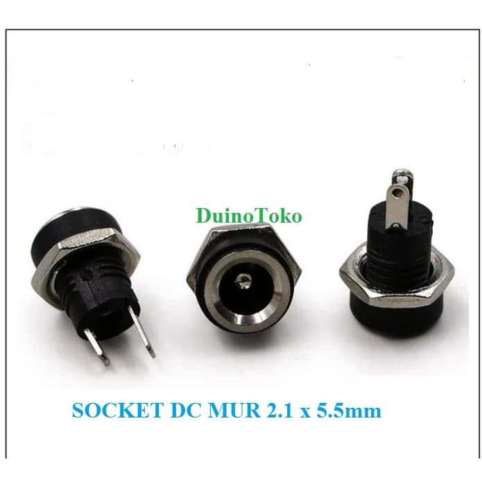 Jual Soket DC Mur 2.1x5.5mm Panel Mount Female Power Socket Plug In ...