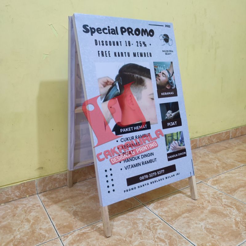 Jual Stand Banner Kayu Ukuran 50 X 85 Segitiga A Banner Kayu Untuk Promosi Jualan Pinggir 