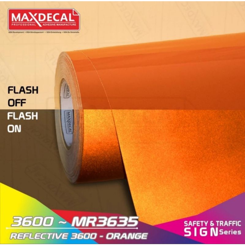 Jual STICKER MAXDECAL REFLECTIVE ORANGE / Oren 3600 MR3635 Meteran ...