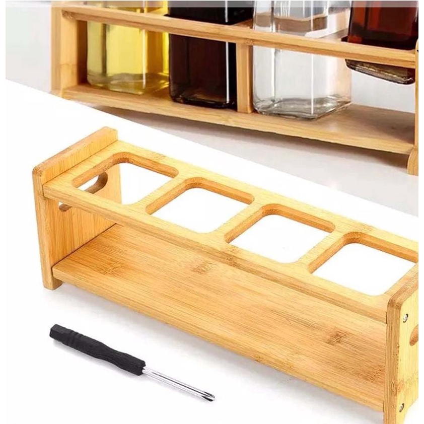 Jual Rak tempat minyak/ wooden rack oil sauceTempat penyimpanan minyak ...