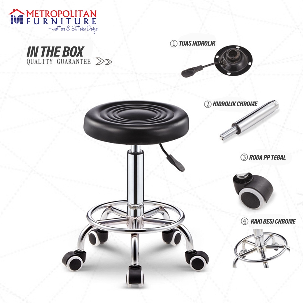 Jual Mee Do Kursi Salon Hidrolik Bulat Roda Barstool Hydraulic Bangku ...
