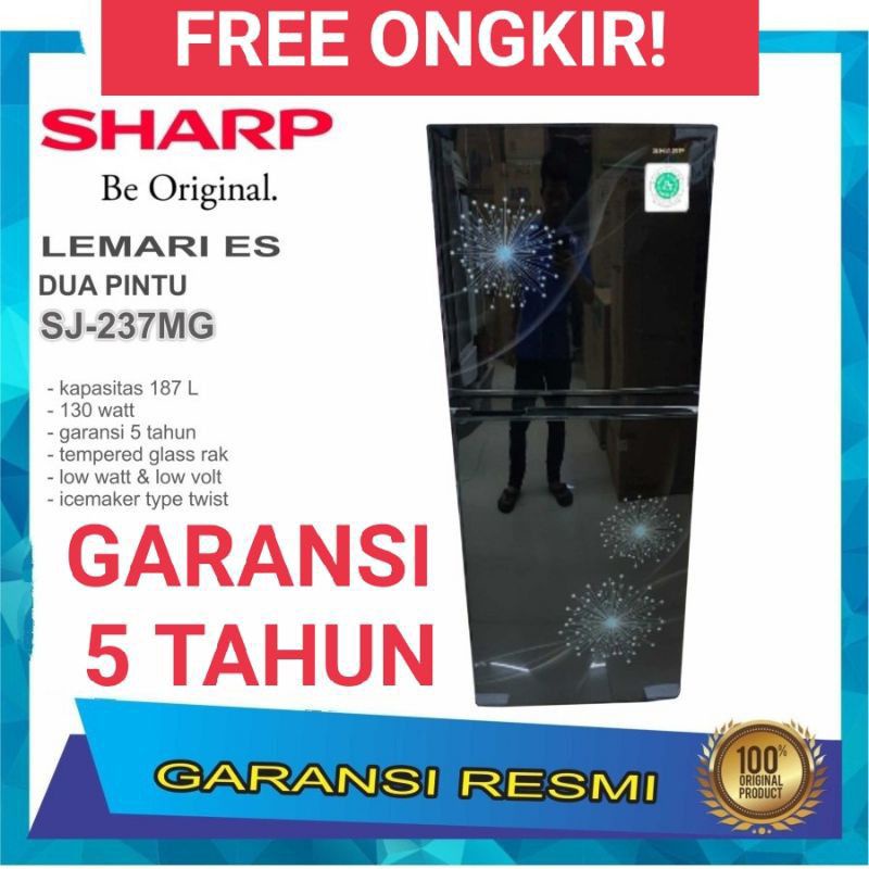 Jual KULKAS 2 PINTU SHARP SJ237MG SJ 237 MG ANTI SALJU Shopee Indonesia