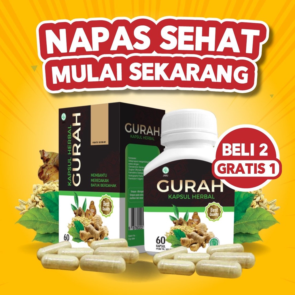 Jual Kapsul Gurah Ekstra Herbal Pernapasan Obat Batuk Herbal Penghilang