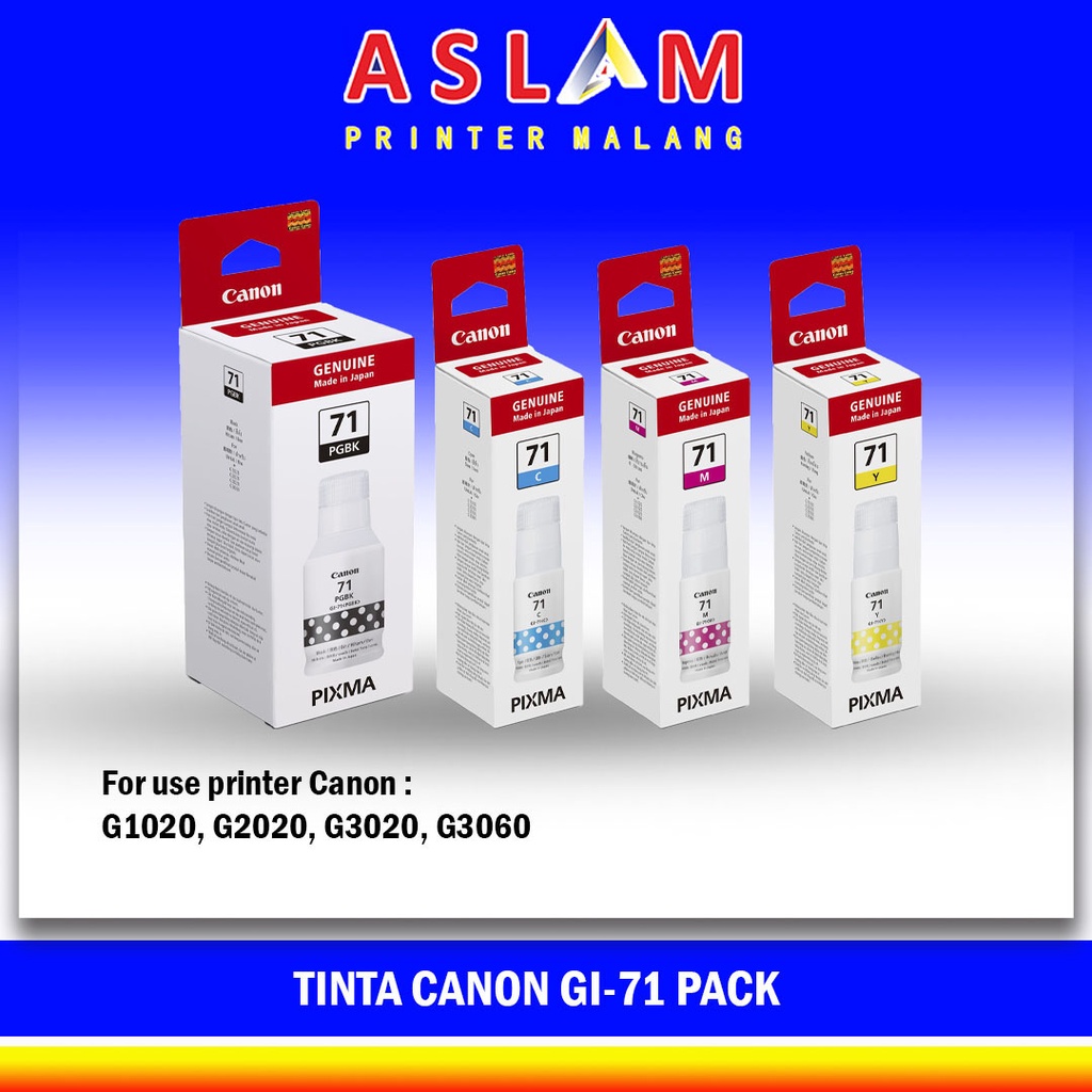 Jual Tinta Canon GI71 GI 71 Cyan Magenta Yellow Black Original Ink