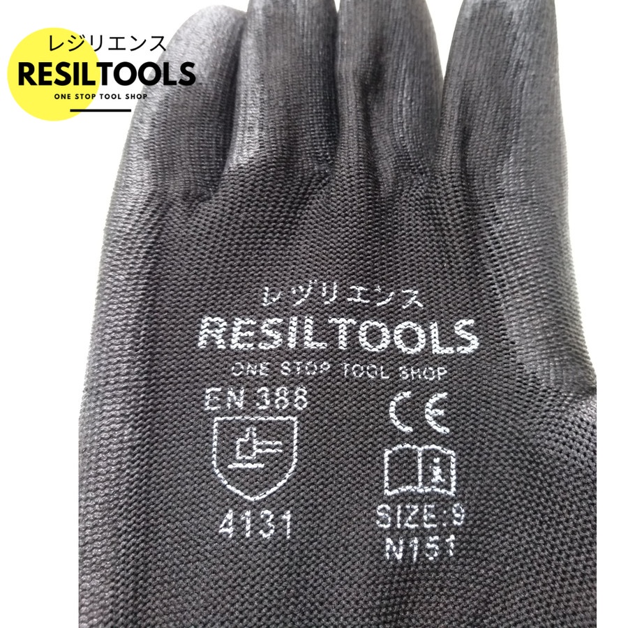 Jual Sarung Tangan Anti Licin Lapis Karet PU Safety Hand Glove Kebun ...