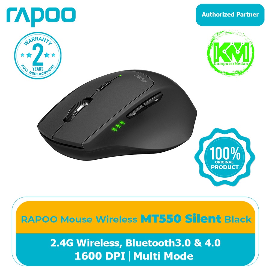 Jual Rapoo Mouse Wireless Multimode MT550 Black | Shopee Indonesia