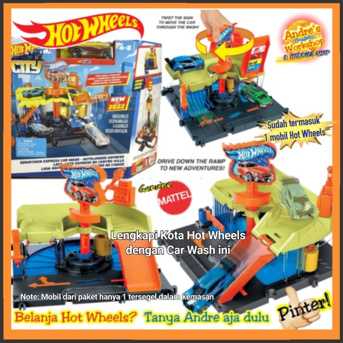 Jual HOTWHEELS TRACK DOWNTOWN EXPRESS CAR WASH ORI MATTEL HOT WHEELS