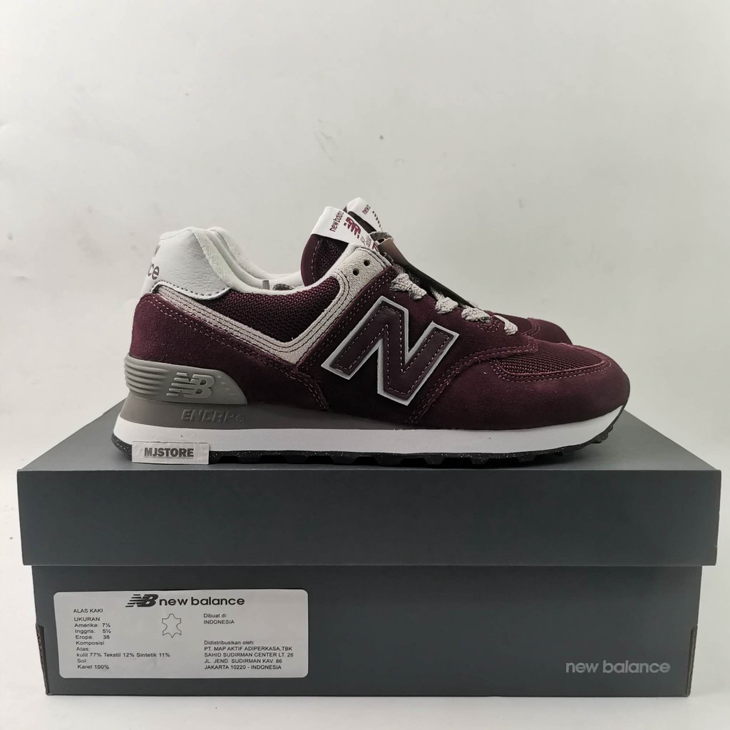 Jual Sepatu New Balance 574 Core Women's Sneakers - Burgundy With White ...