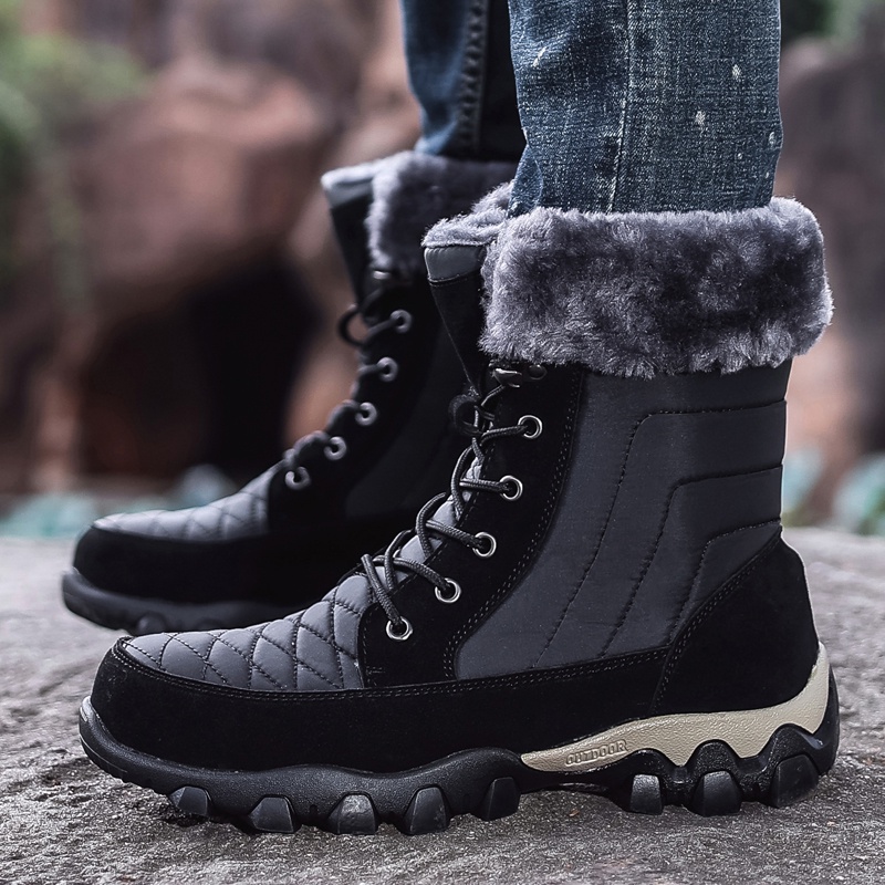 Jual Import Klasik Sepatu Boots Pria Cowok Musim Dingin Winter Snow Boots Tinggi Hiking Thermal