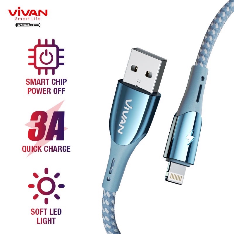 Jual VIVAN Kabel Data VZL100S Data Cable IPHONE 1M Quick Charge 2,4A ...