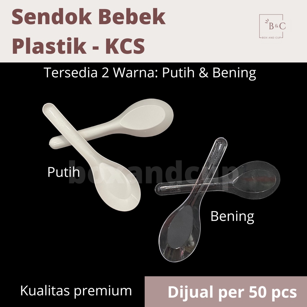 Jual Sendok Makan Bebek Plastik Sekali Pakai Warna Putih Dan Bening