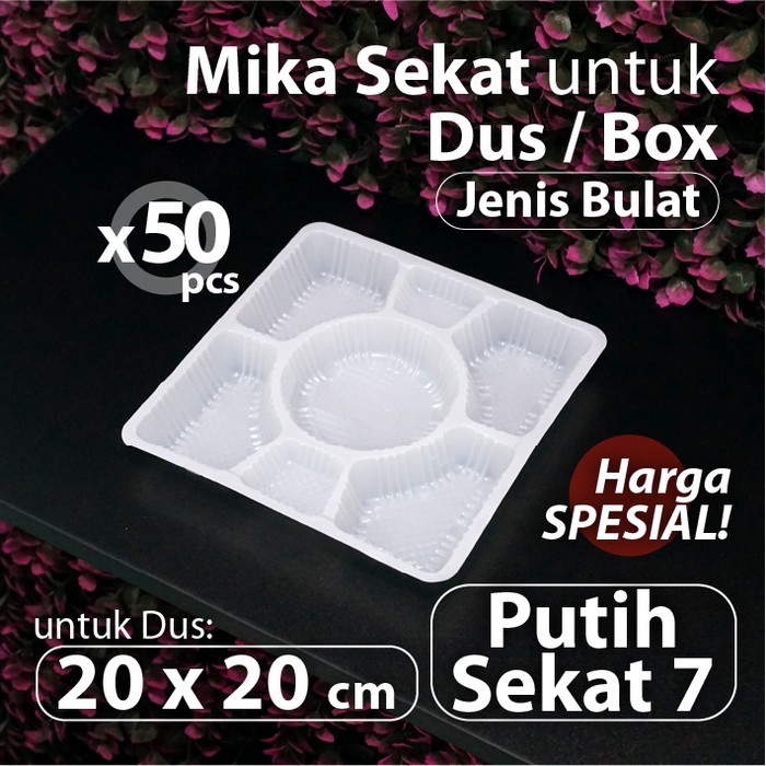 Jual Paket 50 Pcs - Mika Sekat 7 Bulat Putih 20 X 20 Cm - Alas Nasi ...