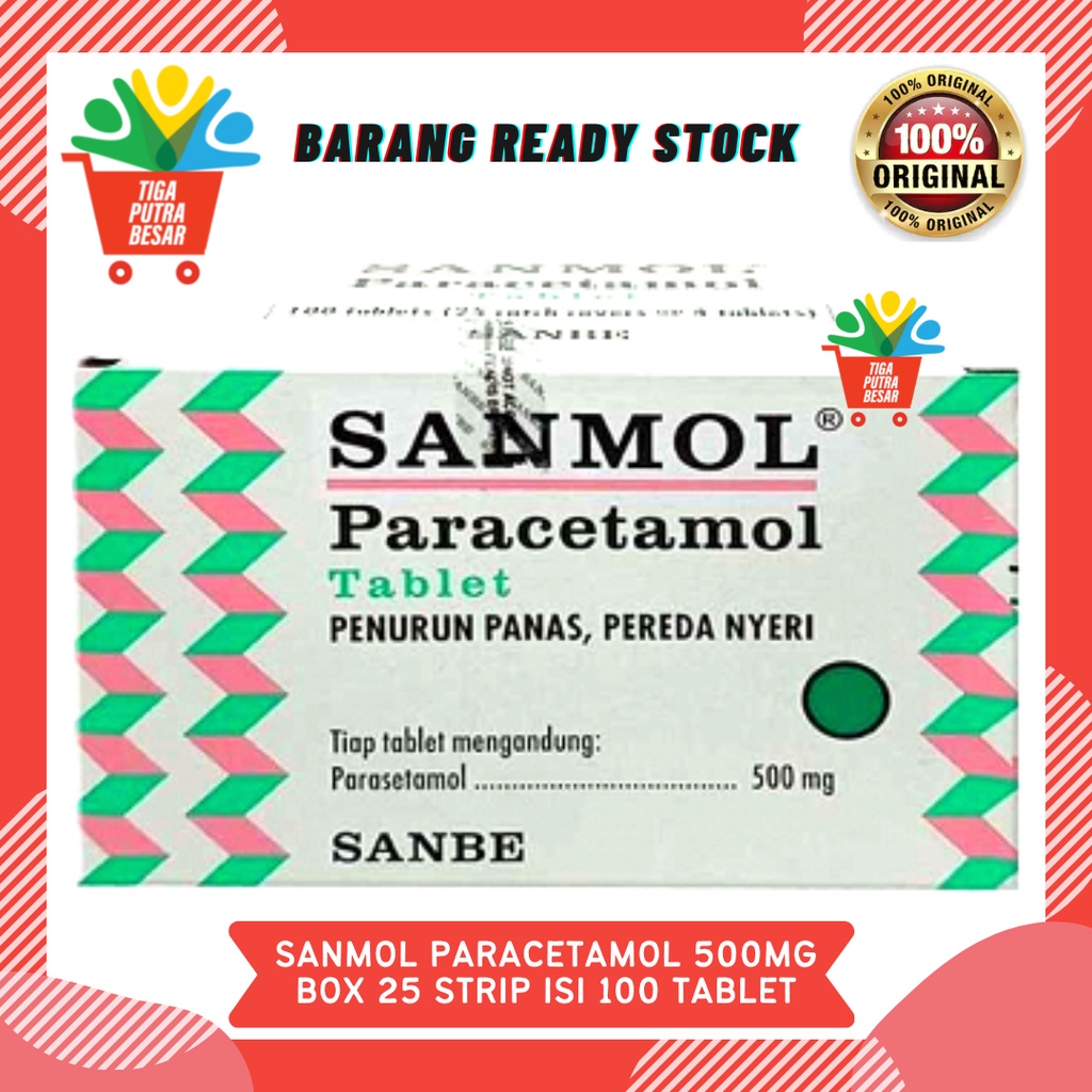 Jual Sanmol Paracetamol Mg Box Strip Isi Tablet Shopee