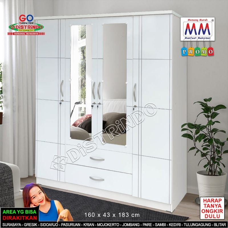 Jual Lemari Pakaian 4Pintu / Lemari Baju / Wardrobe 4p Mewah | Shopee ...