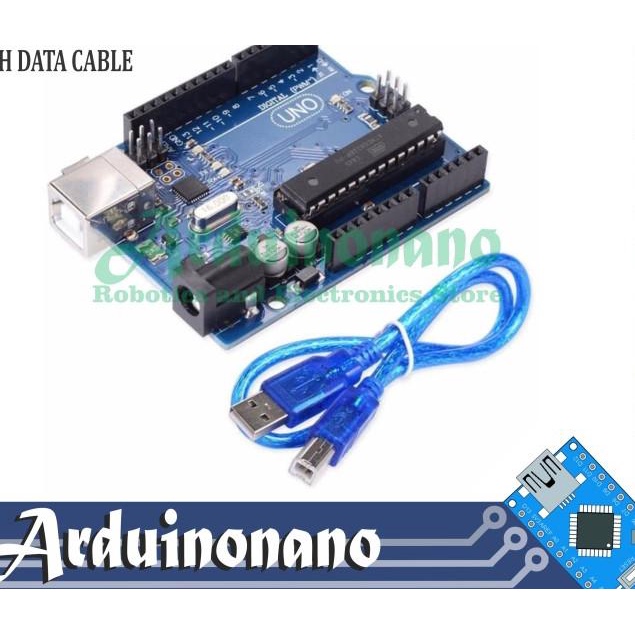 Jual ARDUINO UNO R3 WITH DATA CABLE DIP IC ATMEGA328 ATMEGA 16U2 SERIAL ...