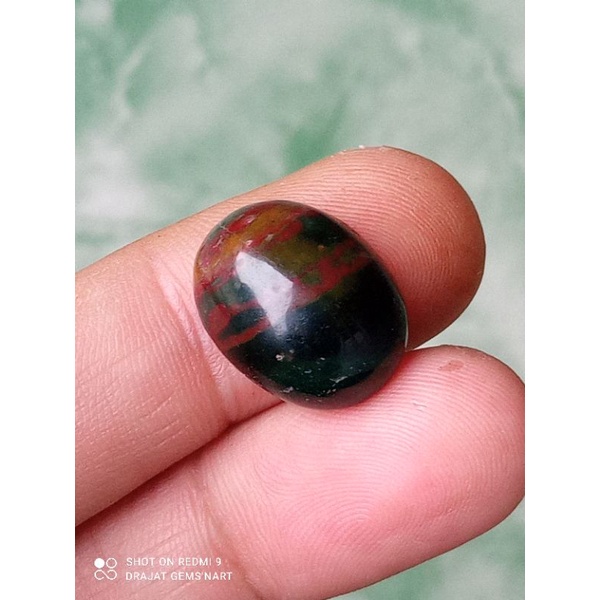 Batu Akik Bloodstone Bercak Darah Klawing Nogosui