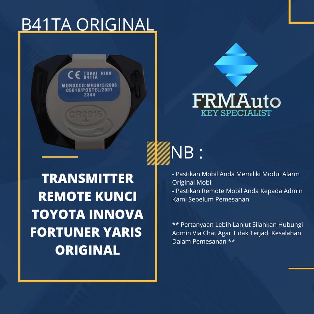 Jual Remote Toyota Innova Fortuner Yaris Vios ORIGINAL (Transmitter ...