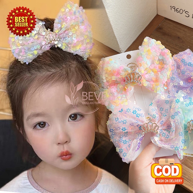 Jual Jepit Rambut Anak Perempuan Korea Bentuk Pita Manik Manik Mahkota ...