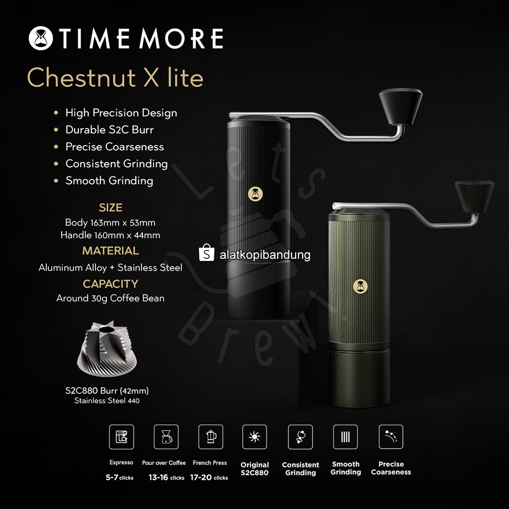 Jual Timemore Hand Grinder Chestnut X Lite S2C Burr Alat GIling Kopi ...