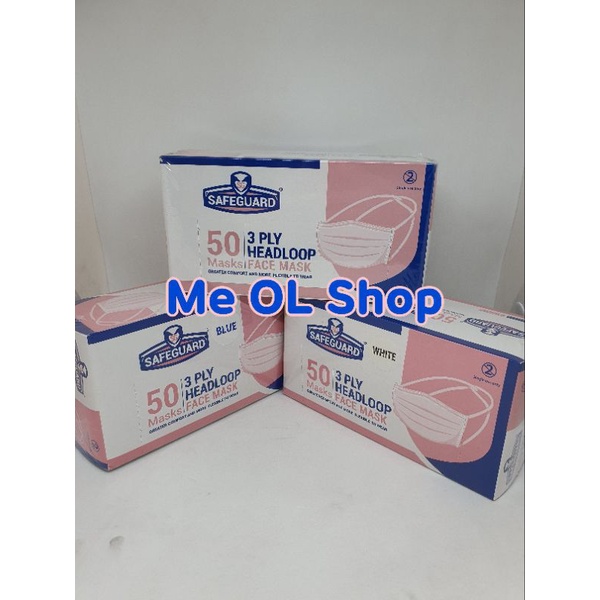 Jual MASKER SAFEGUARD HEADLOOP / HIJAB 3PLY ISI 50 PCS | Shopee Indonesia