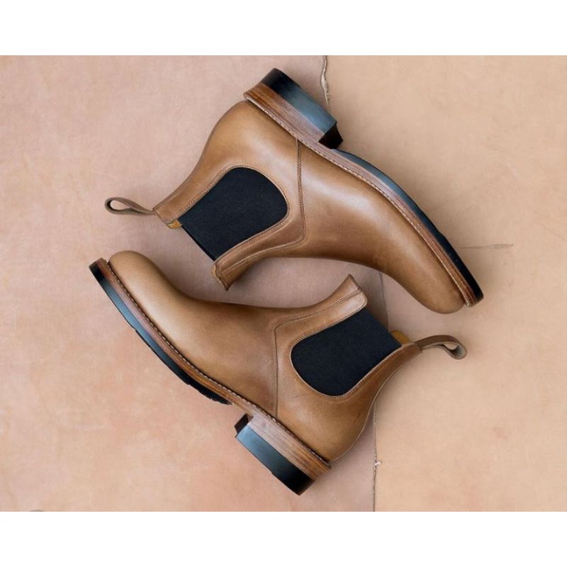 Jual Sepatu Chelsea Boots bahan kulit asli (bisa custom warna dan jenis ...